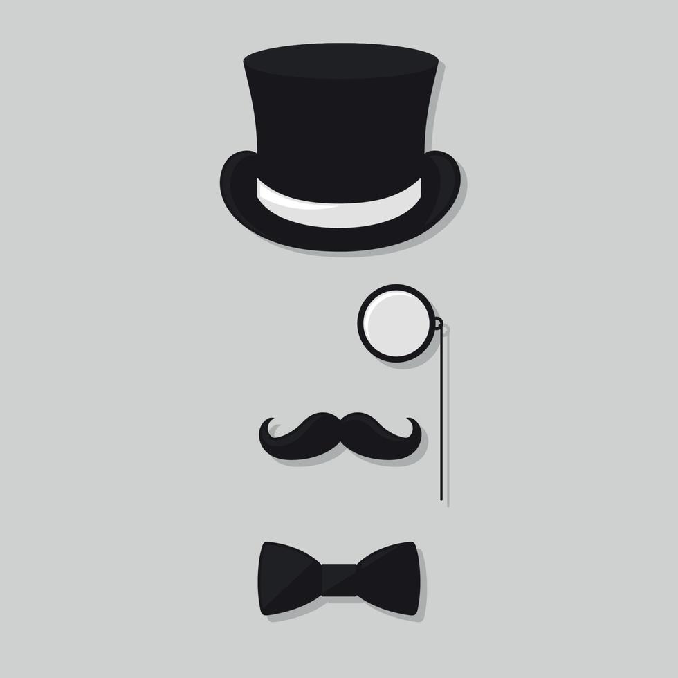 illustration of a gentleman logo design black vector