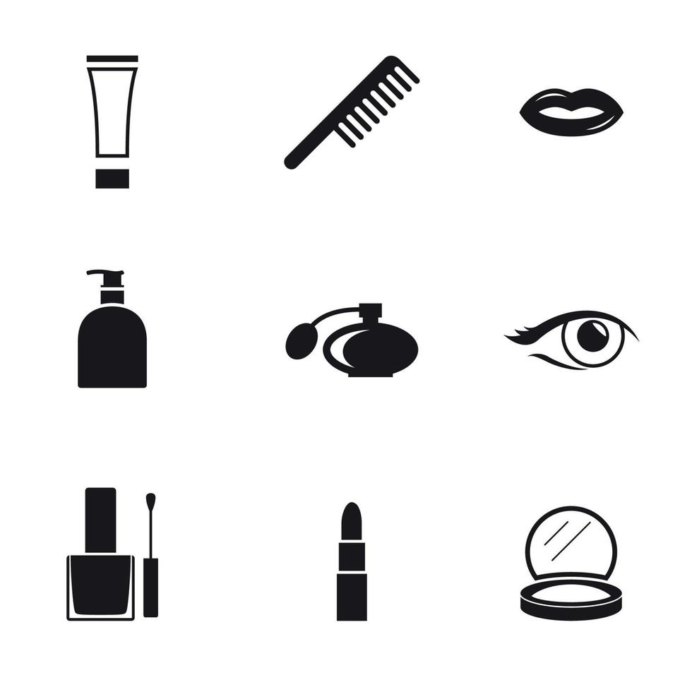 Set of black isolated icons on a theme cosmetics vector