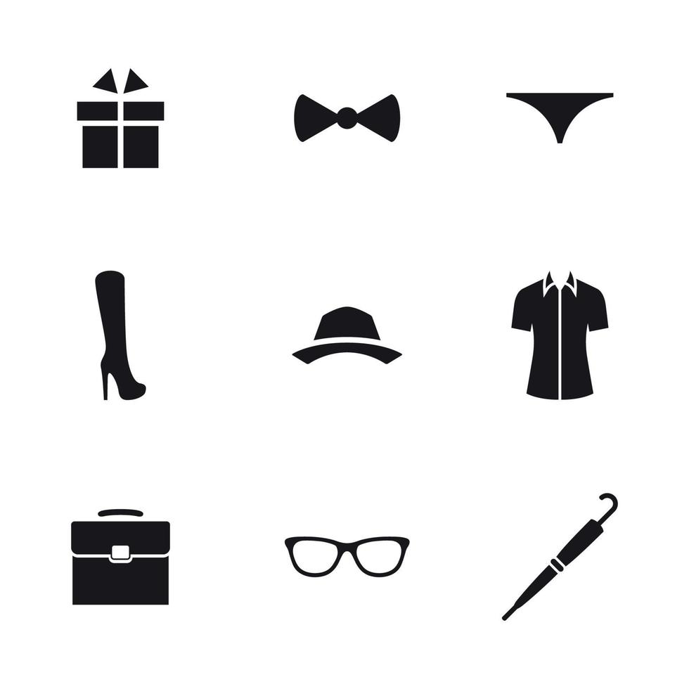 Set of icons on a theme clothing accessories vector