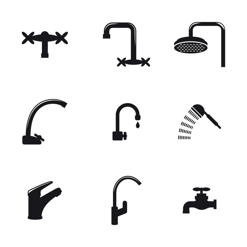 Set of isolated icons on a theme water tap vector