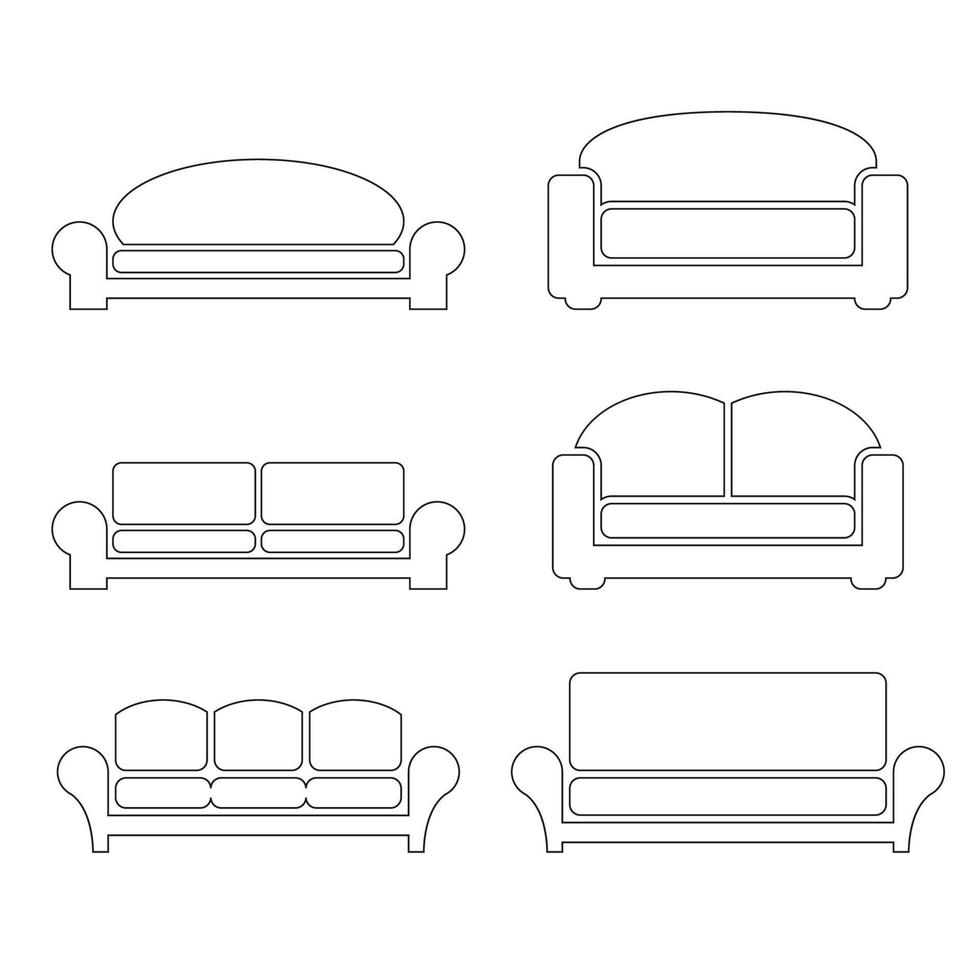 Set of isolated icons on a theme sofa vector