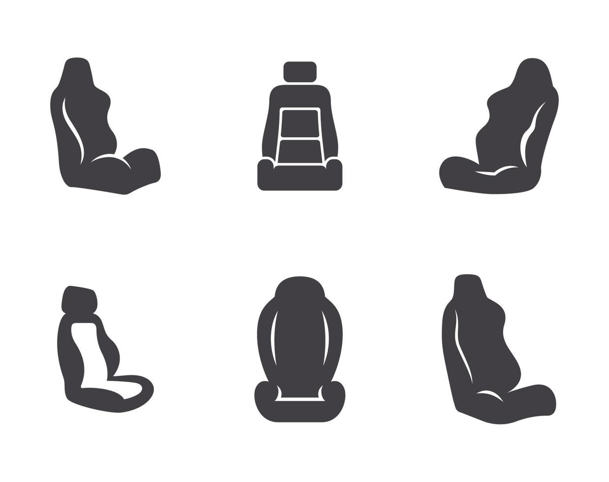 Set of isolated icns on a theme car seat vector