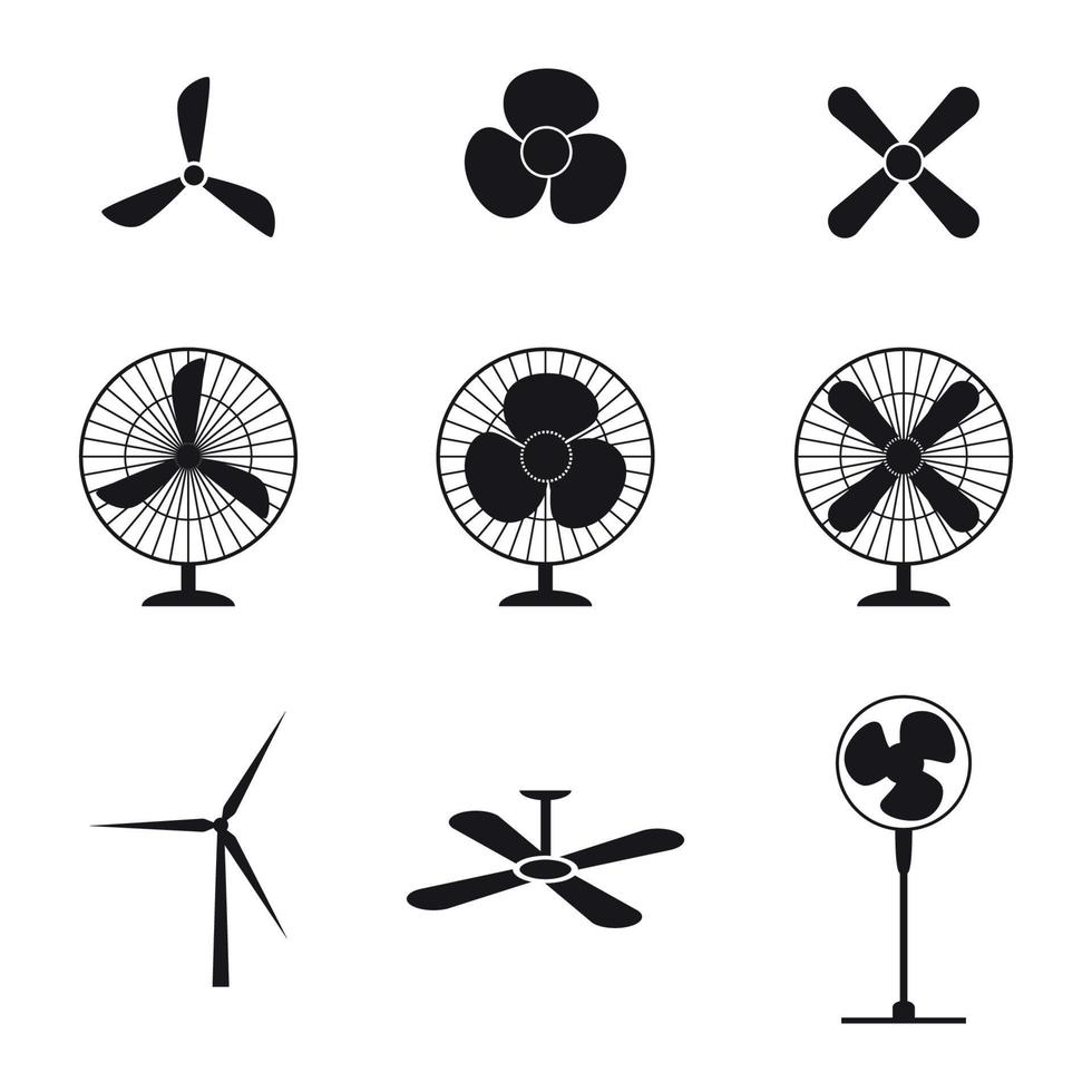 Set of isolated icons on a theme fans vector