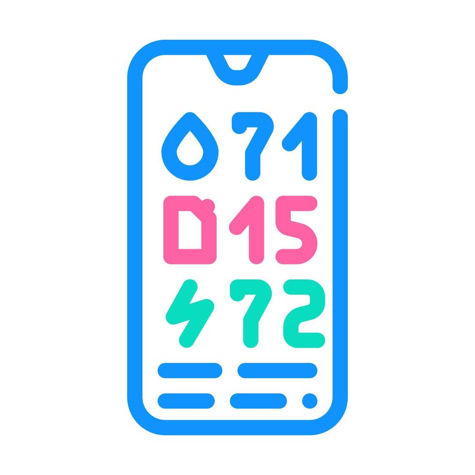 charge level control, water and fuel on mobile phone color icon vector illustration