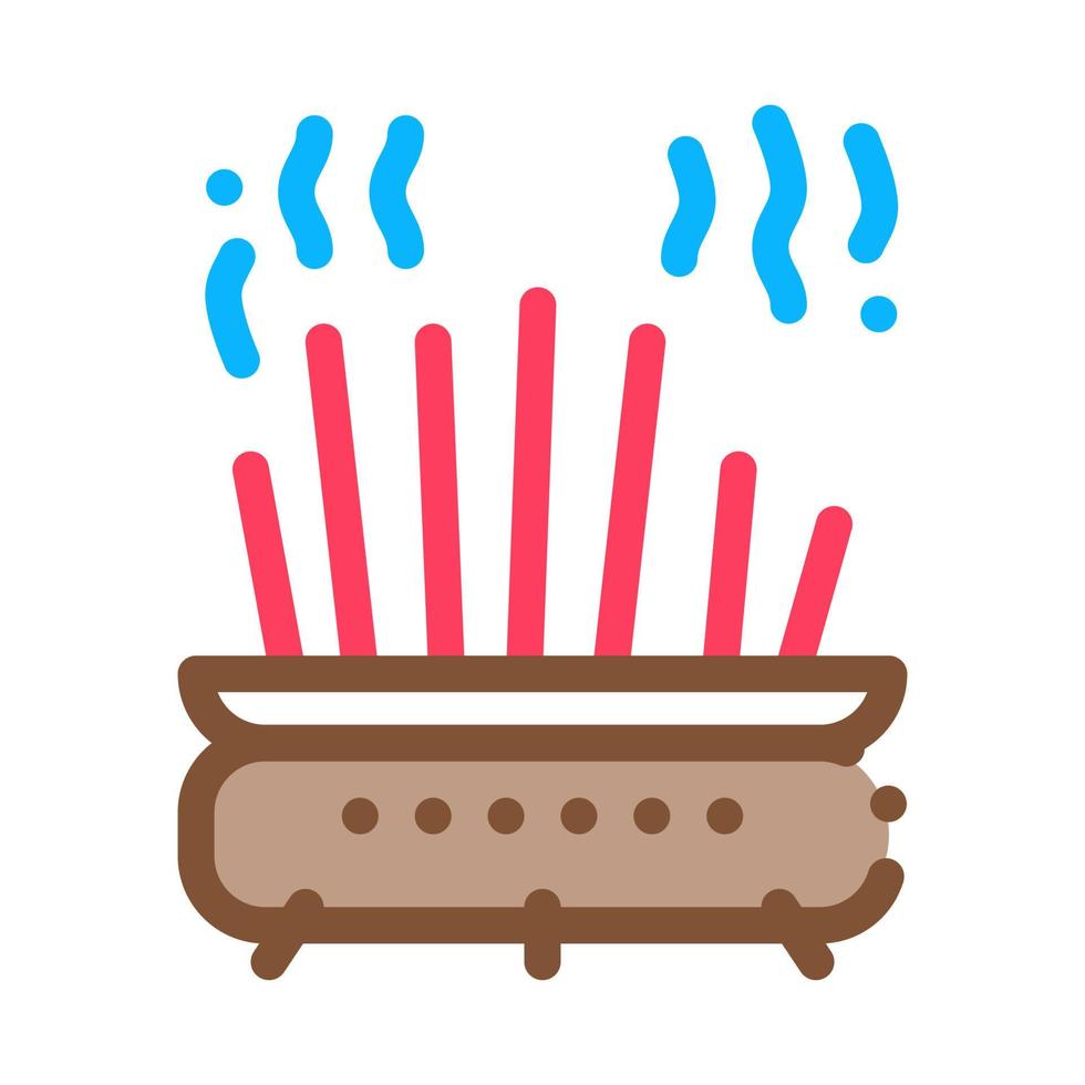 cast-iron pot with chopsticks icon vector outline illustration