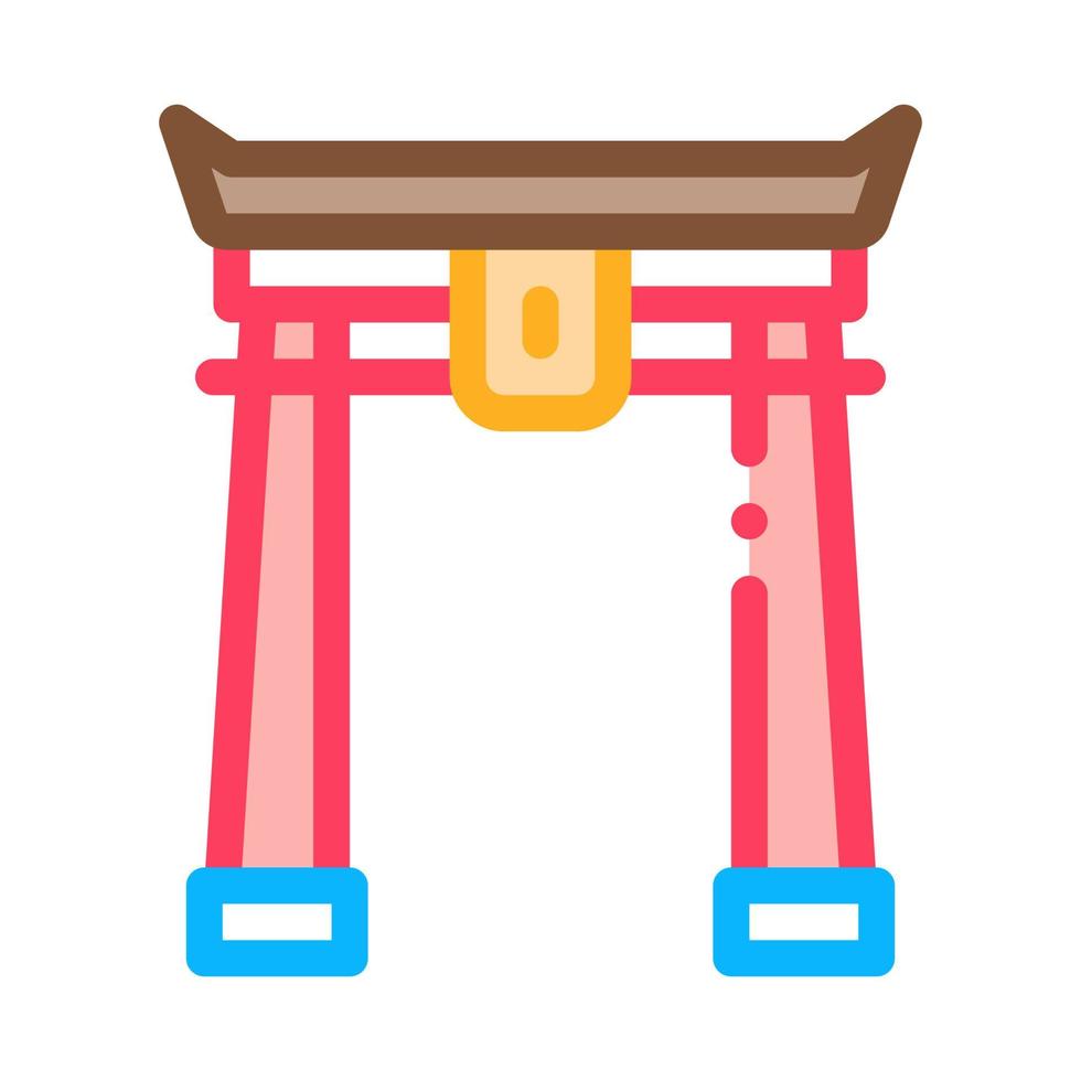 chinese arch with columns icon vector outline illustration
