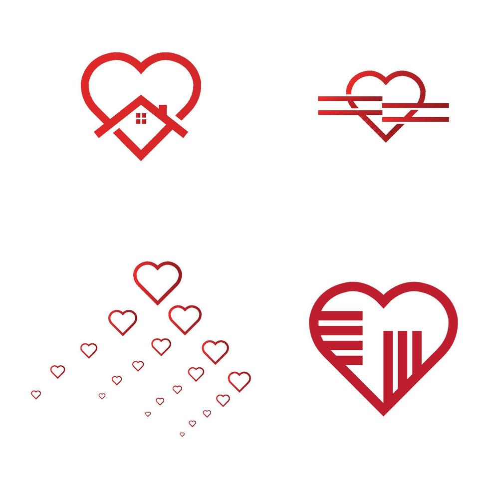 logotipo de corazón creativo y plantilla de vector de diseño de símbolo