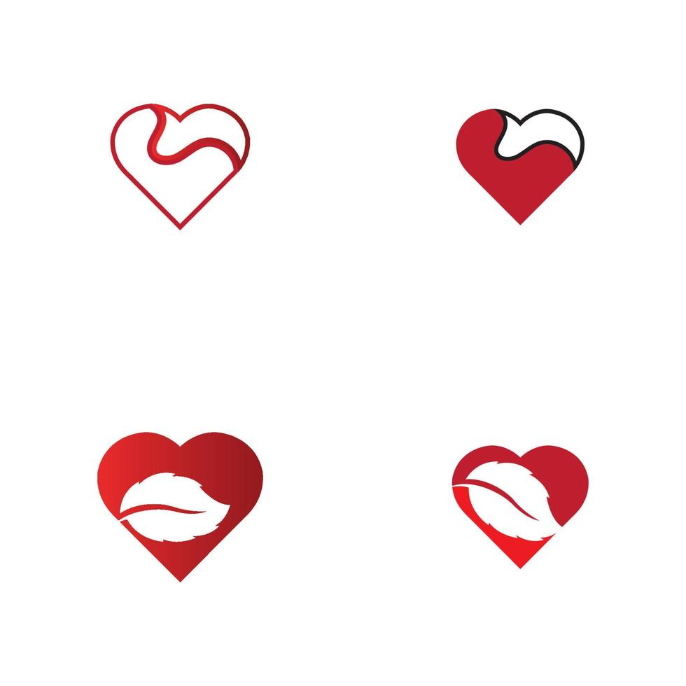 logotipo de corazón creativo y plantilla de vector de diseño de símbolo