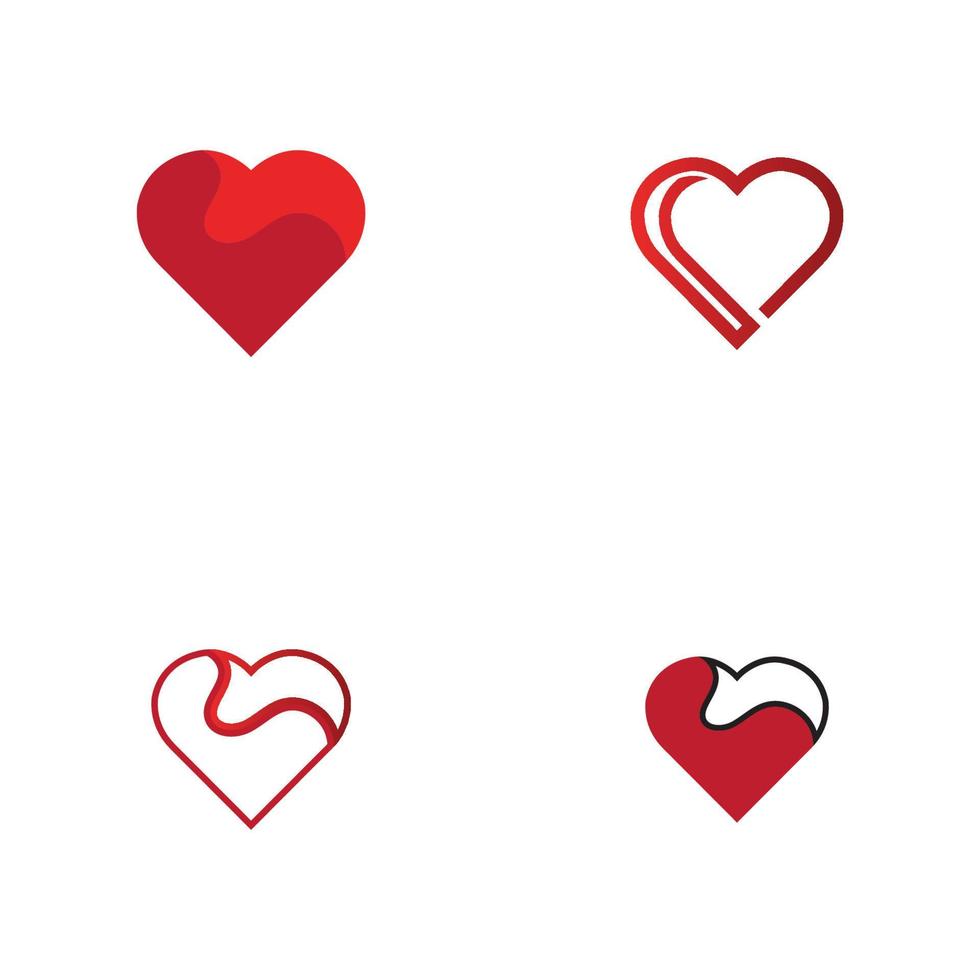 logotipo de corazón creativo y plantilla de vector de diseño de símbolo