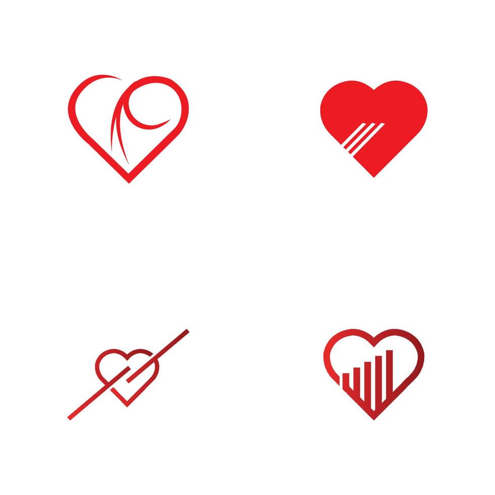 logotipo de corazón creativo y plantilla de vector de diseño de símbolo