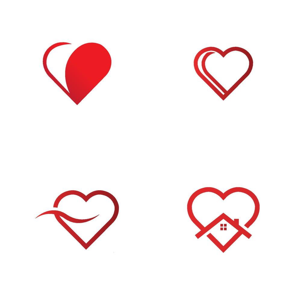 logotipo de corazón creativo y plantilla de vector de diseño de símbolo