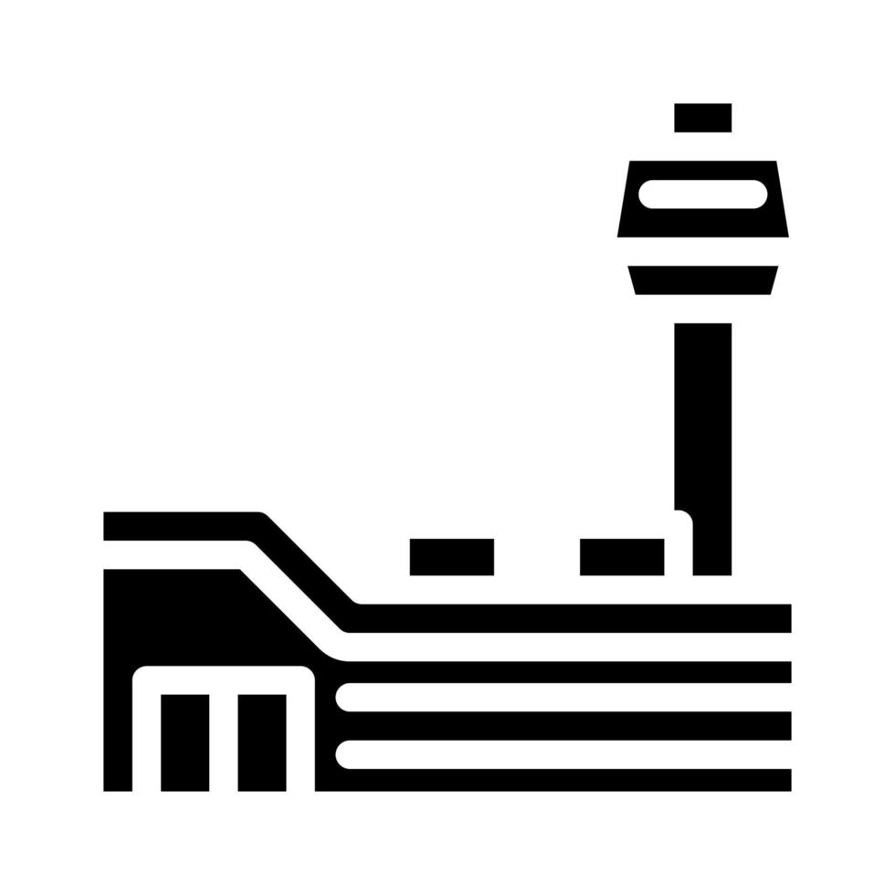 aeropuerto edificio glifo icono vector ilustración