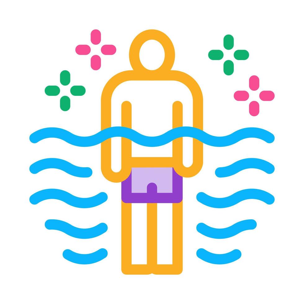 mejora de la salud en la ilustración del contorno del vector del icono de la piscina