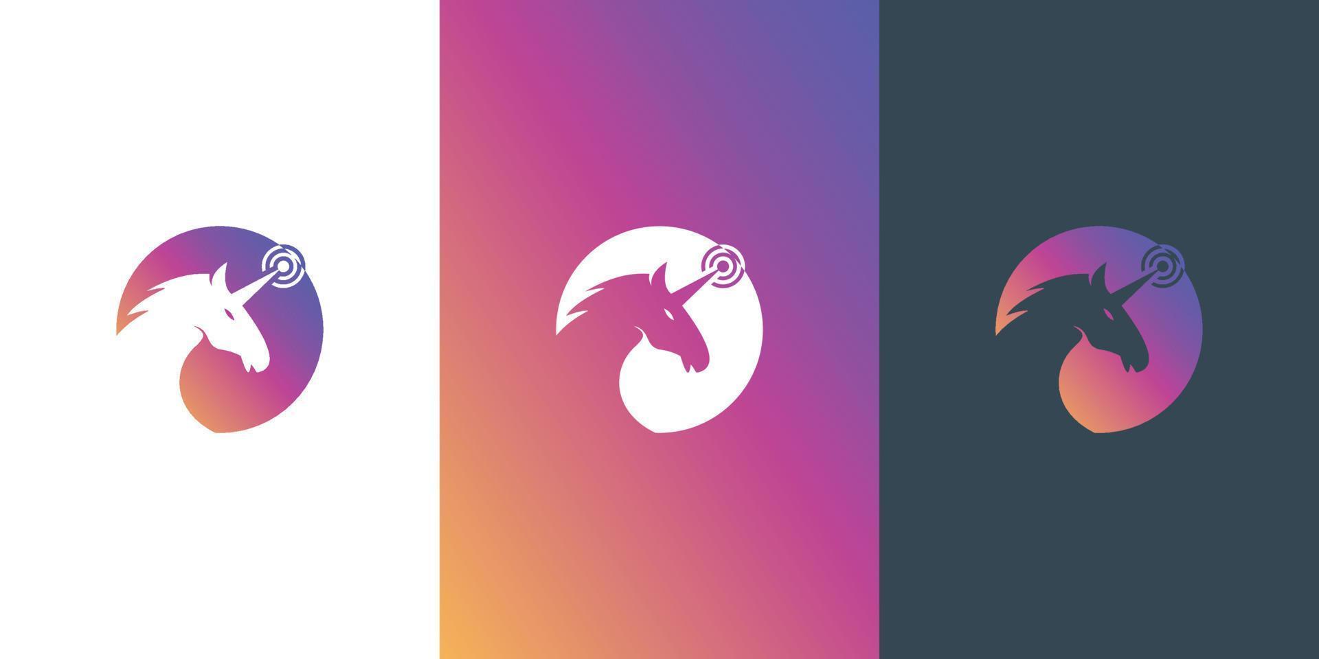 unicorn logo concept with signal, suitable for company logo that require simple logo vector