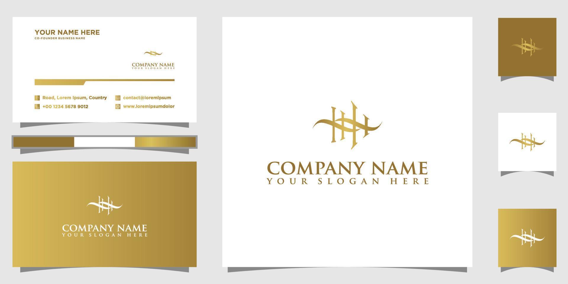 HH logo,New HH logos,minimalist branding, HH luxury Vectors monogram Design. with business card