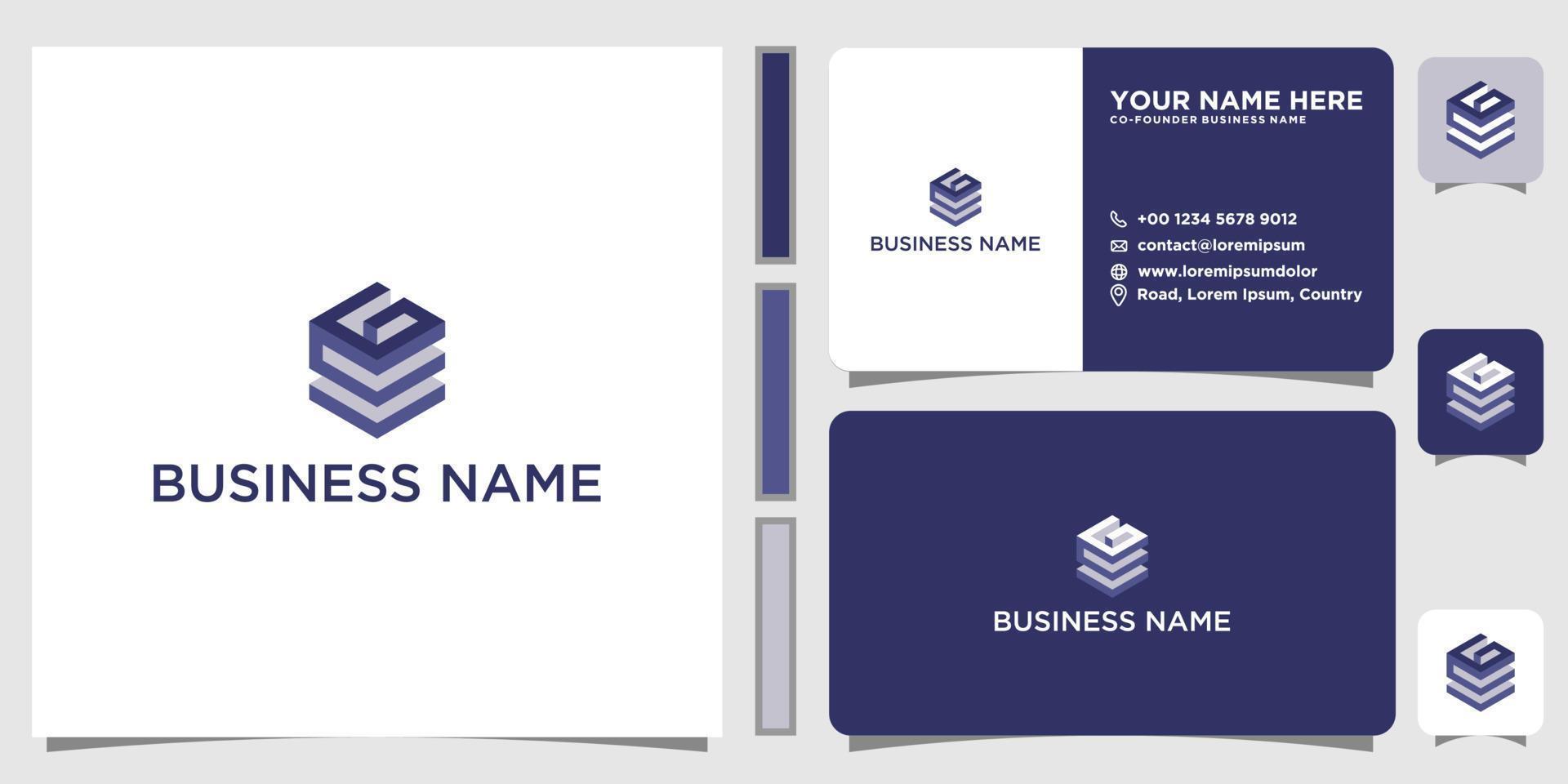 Letter S G monogram business logo design with business card template. vector