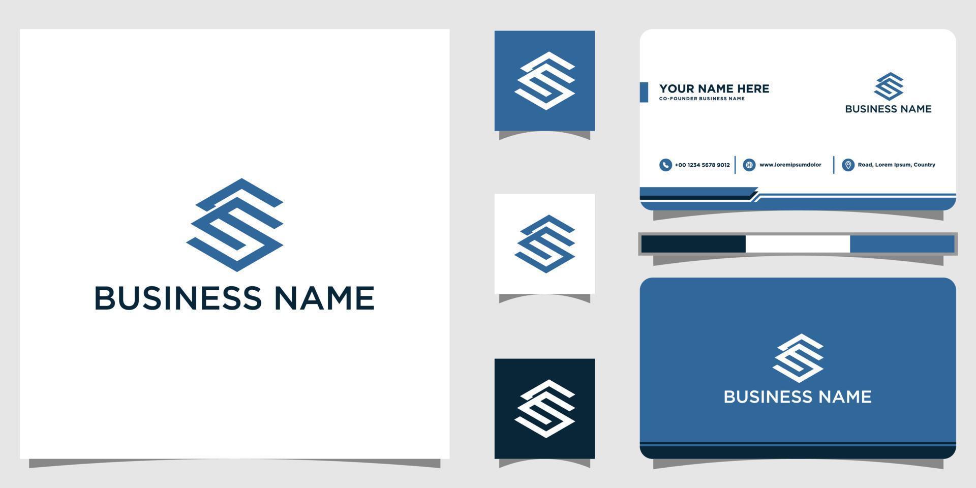 Sign of the letter C E and S. Vector Illustration. Branding Identity Corporate vector logo design template with business card