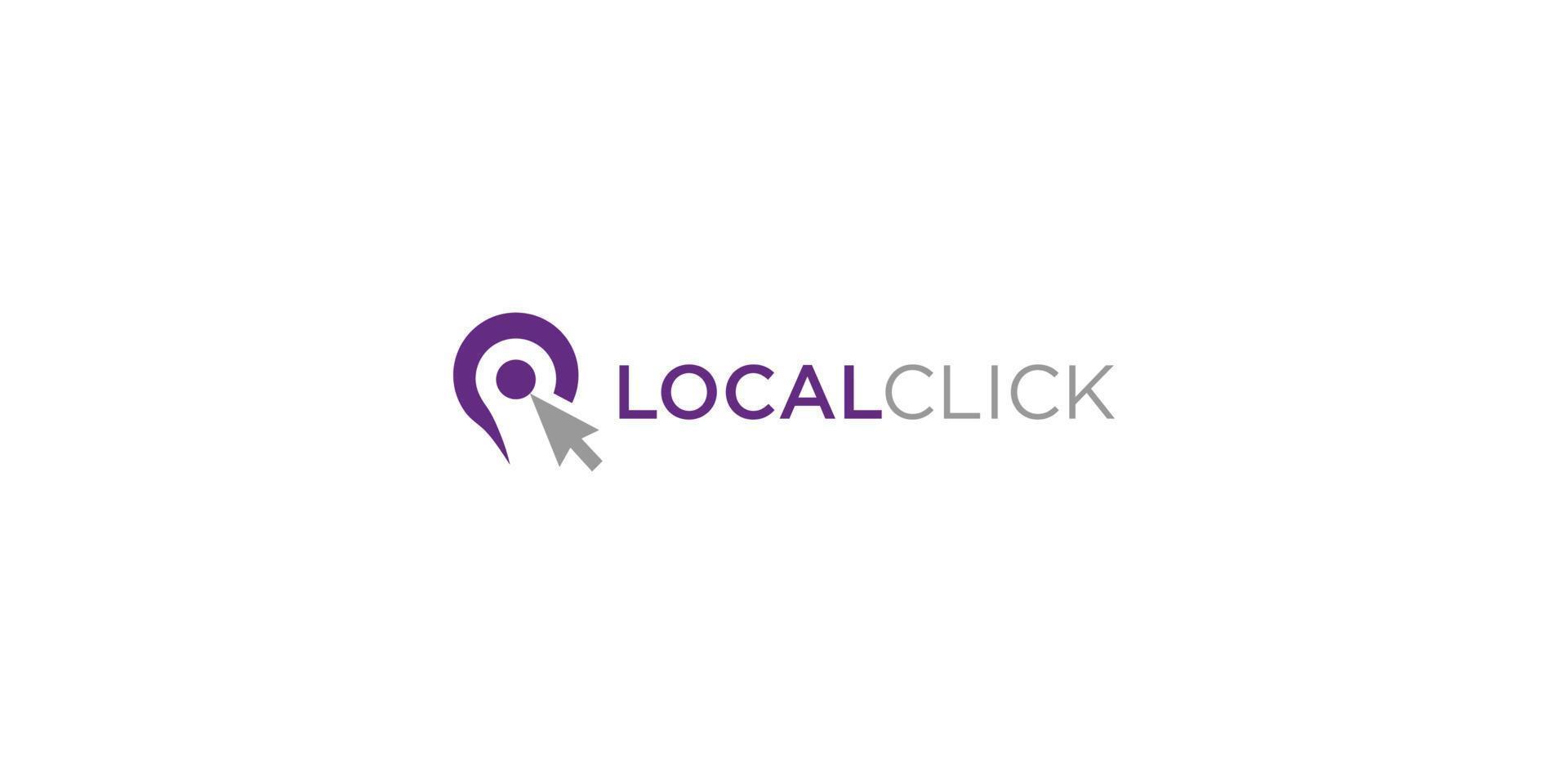 combinación de puntero de mapa y logotipo de clic. localizador gps y símbolo o icono del cursor vector