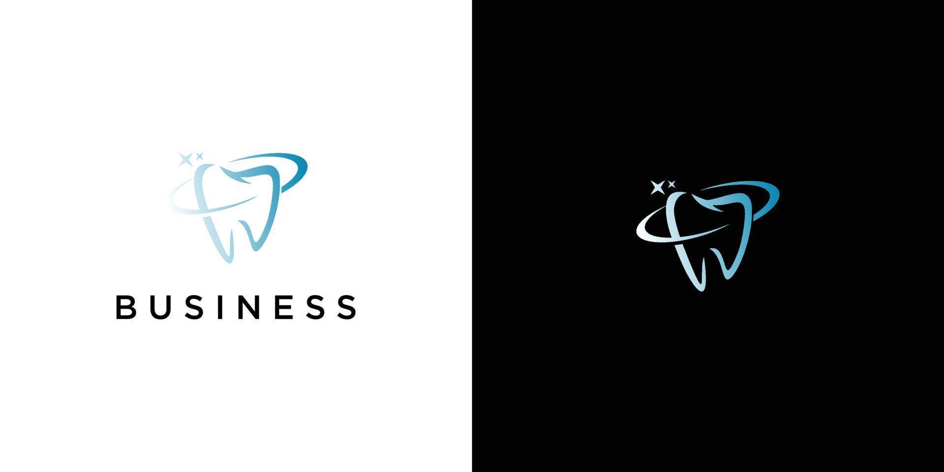 plantilla de diseño de logotipo dental creativo. gran dibujo artístico de dientes conveniente para usar como logotipo para alguna clínica dental o ordenación de práctica dental. una elegante representación vectorial de un diente. vector