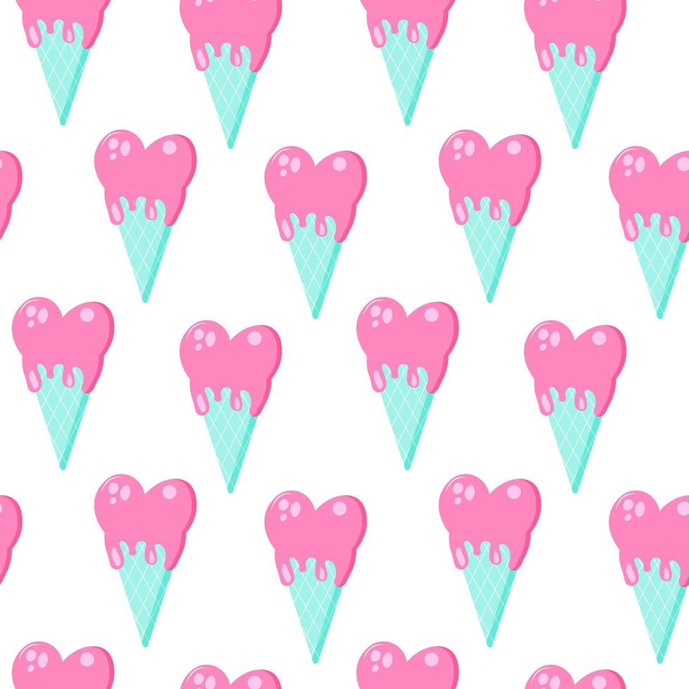 Vector trendy seamless pattern with ice cream. Modern summer fashion print background. Vector EPS10
