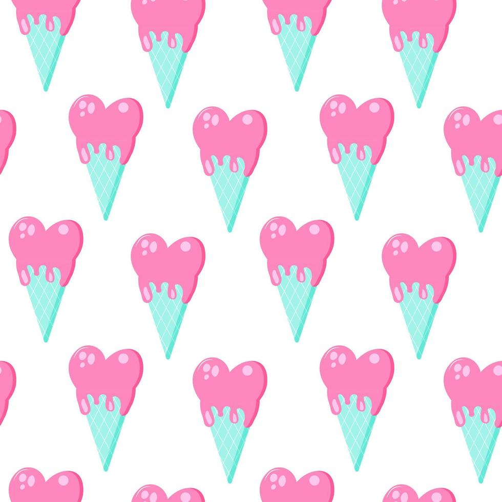 Vector trendy seamless pattern with ice cream. Modern summer fashion print background. Vector EPS10