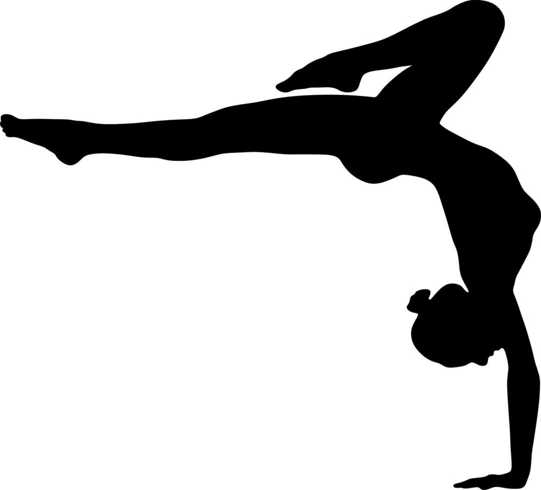 yoga in silhouette vector art on background