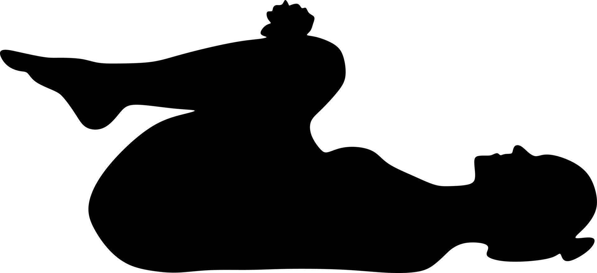 yoga in silhouette vector art on background