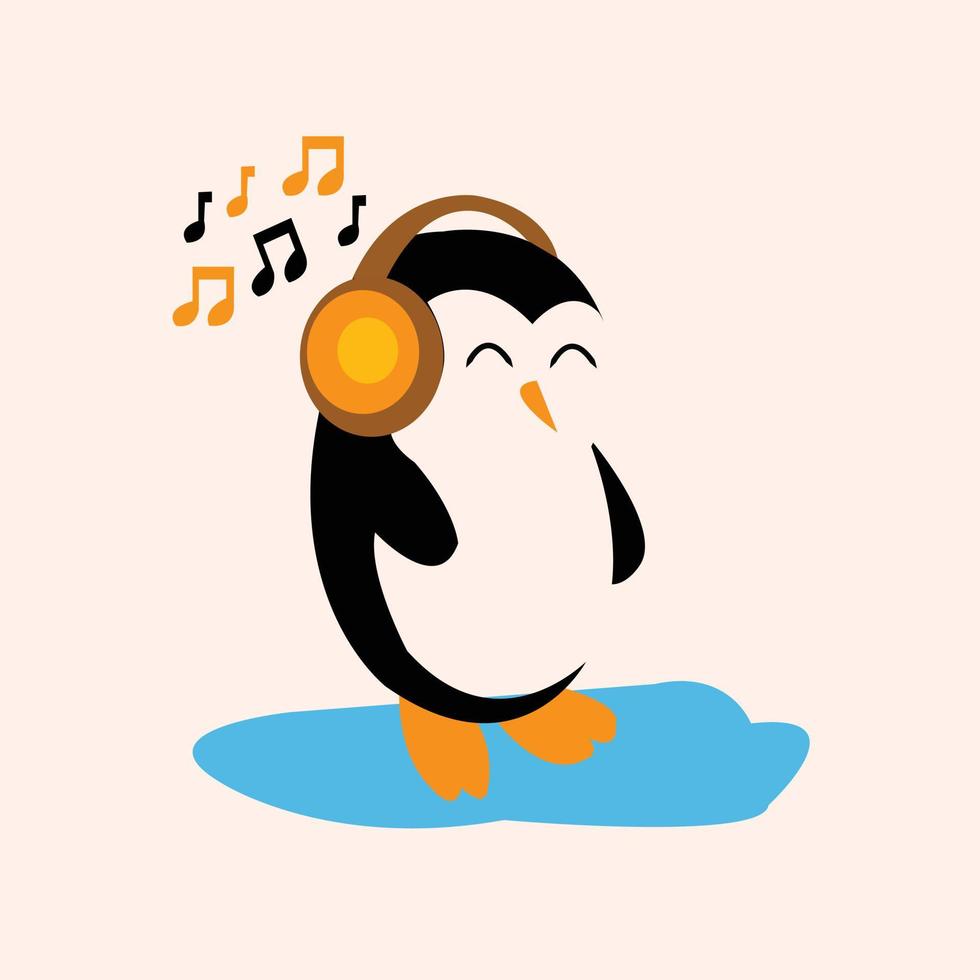 vector lindo pingüino personaje de dibujos animados clipart