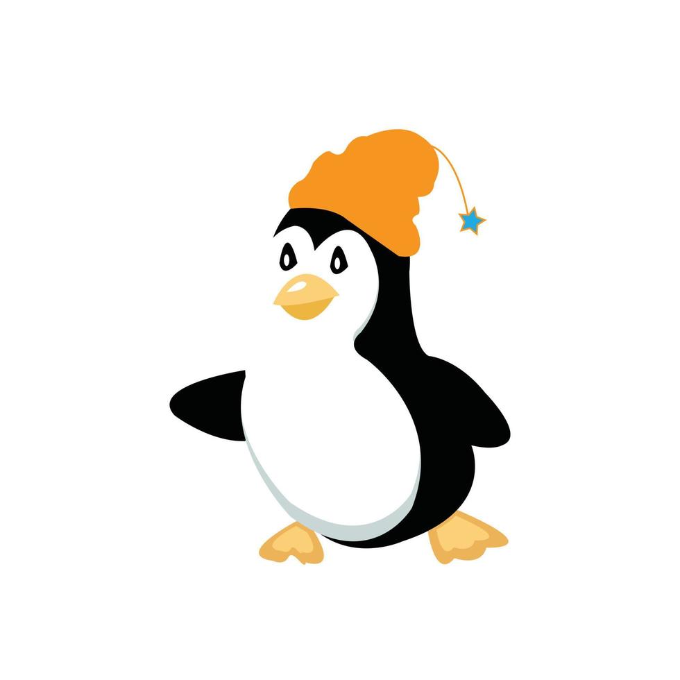 vector lindo pingüino personaje de dibujos animados clipart