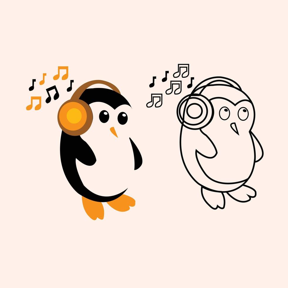 Vector cute penguin cartoon character clipart