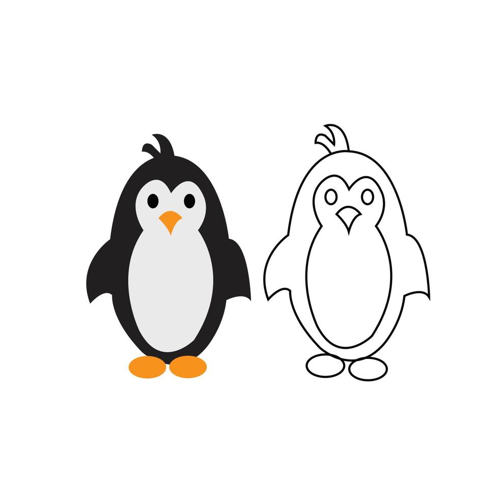 vector lindo pingüino personaje de dibujos animados clipart