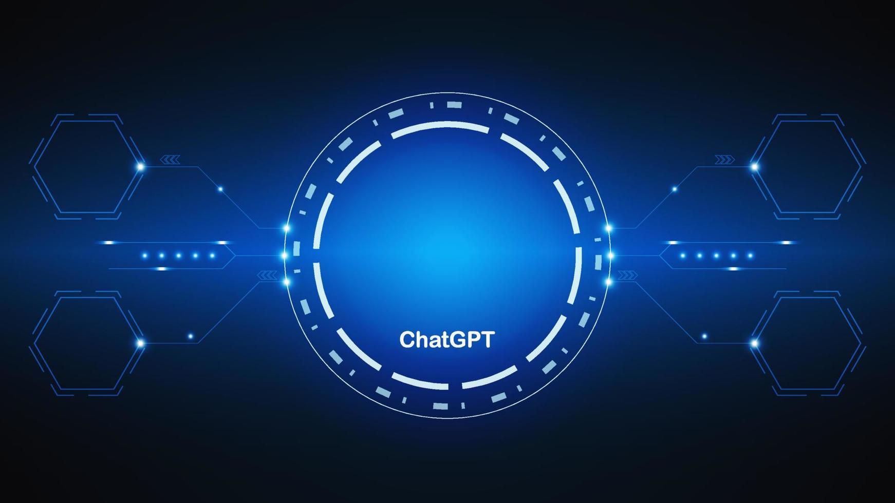 chatgpt ai tecnología de inteligencia artificial concepto de alta tecnología. chat gpt con bot inteligente, ai abierto, línea, luces, tecnología abstracta, vector. diseño para chat, banner web, fondo, transformación. vector