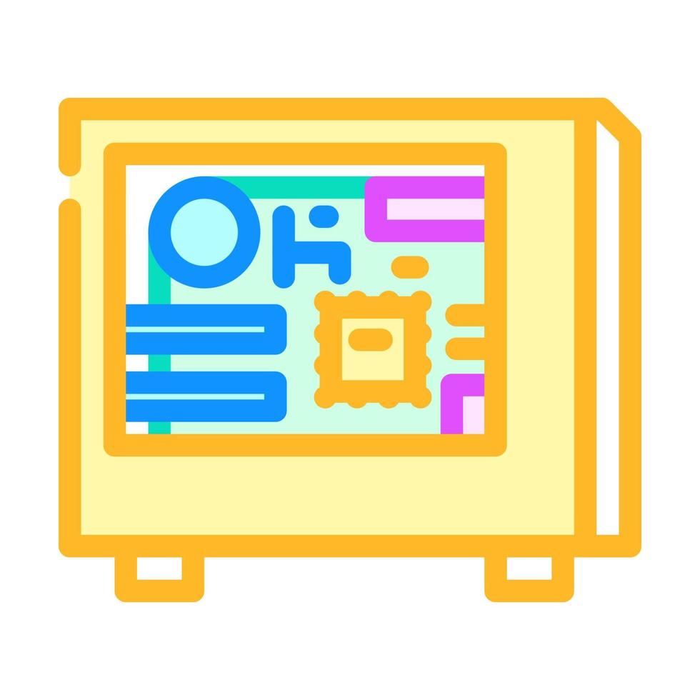 ilustración de vector de icono de color de sistema informático