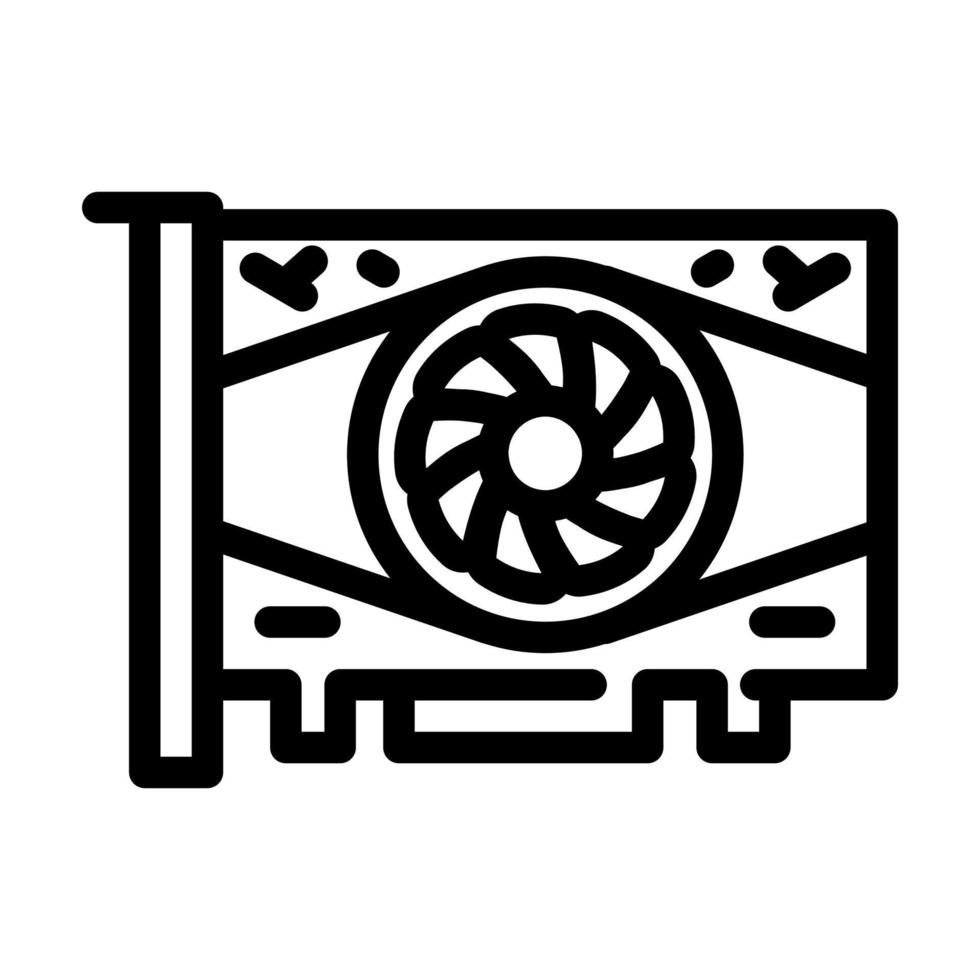 video card computer line icon vector illustration