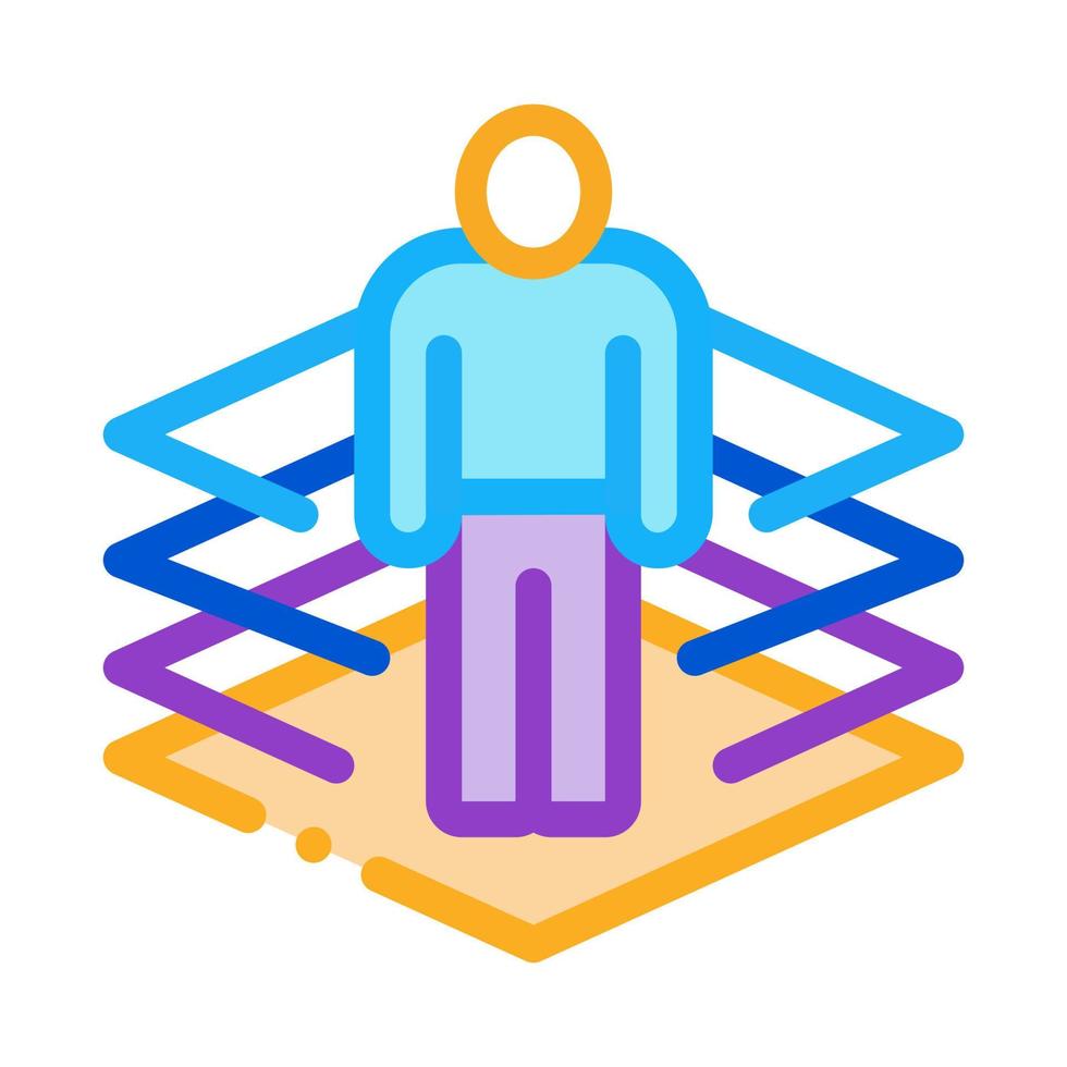 transfer of man into virtuality icon vector outline illustration