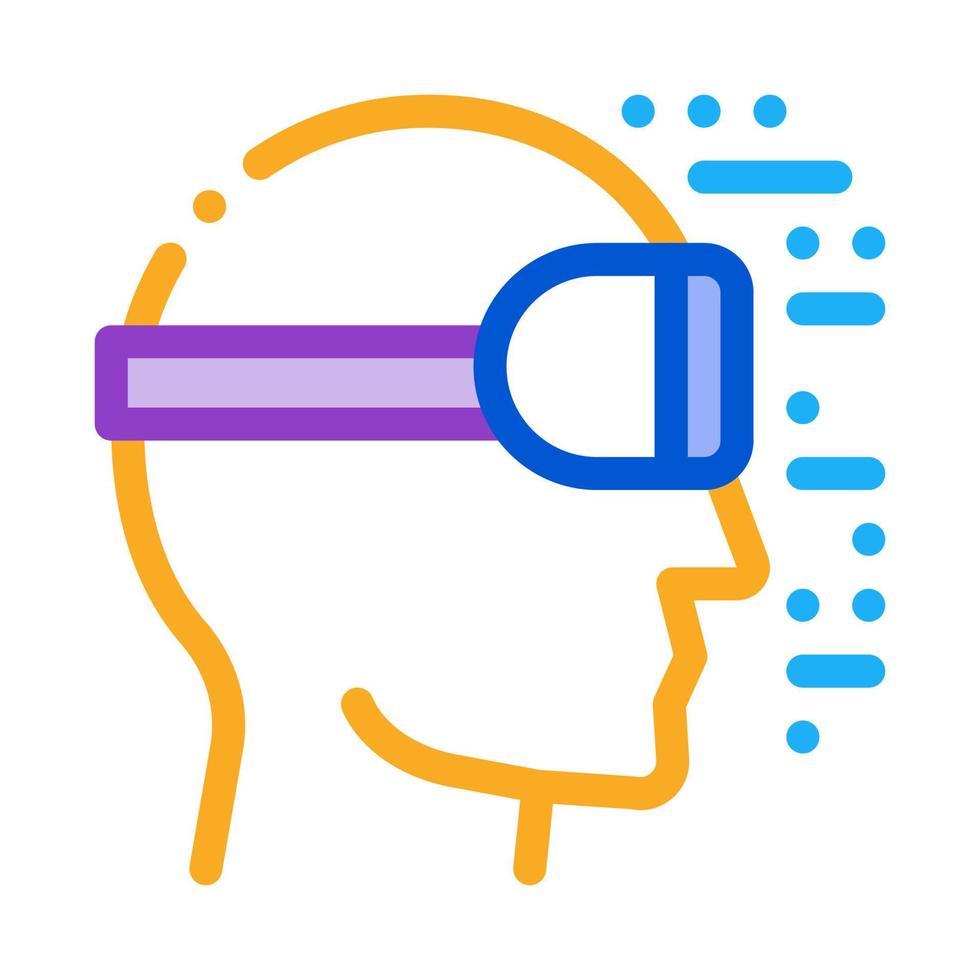 projecting reality through special glasses icon vector outline illustration