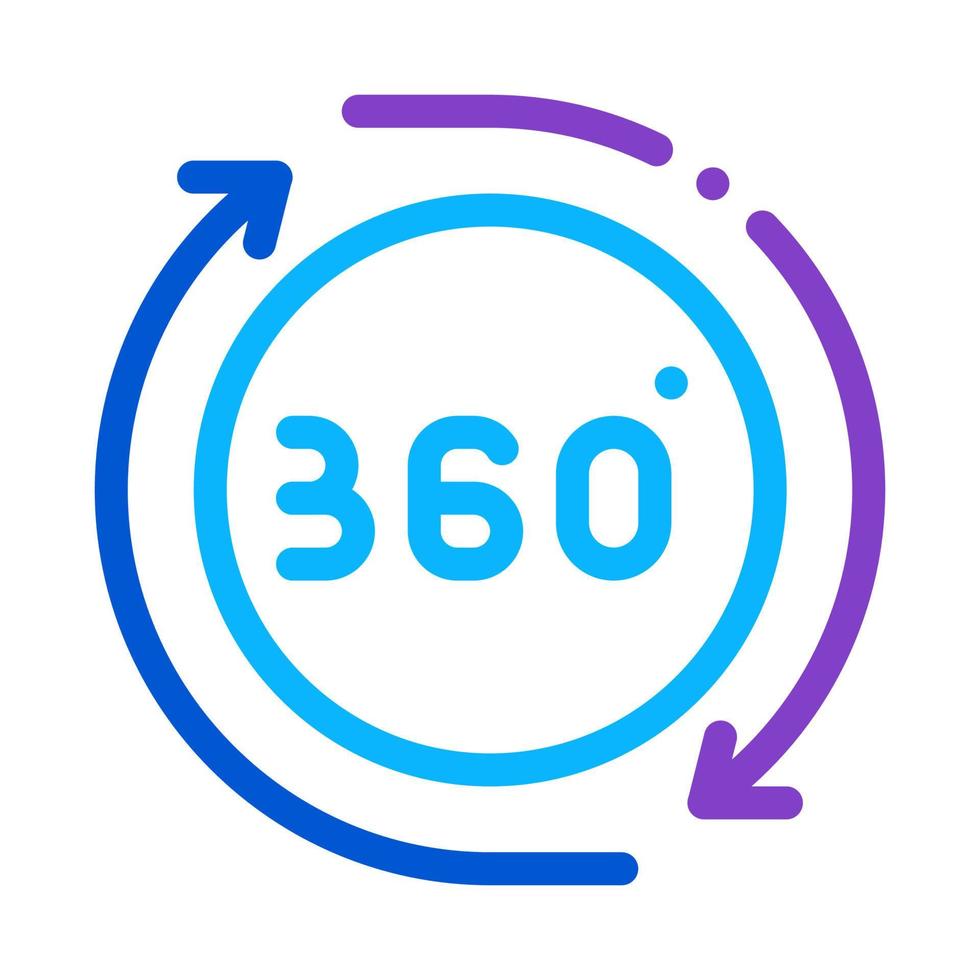 360 degree view icon vector outline illustration