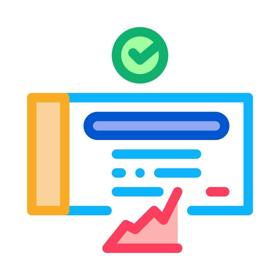 confirmed document chart icon vector outline illustration