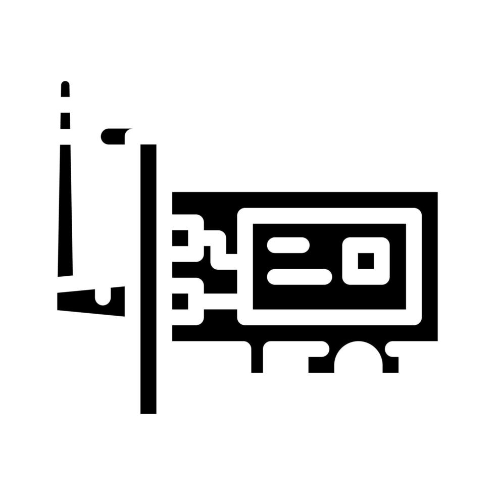 wifi computer part glyph icon vector illustration