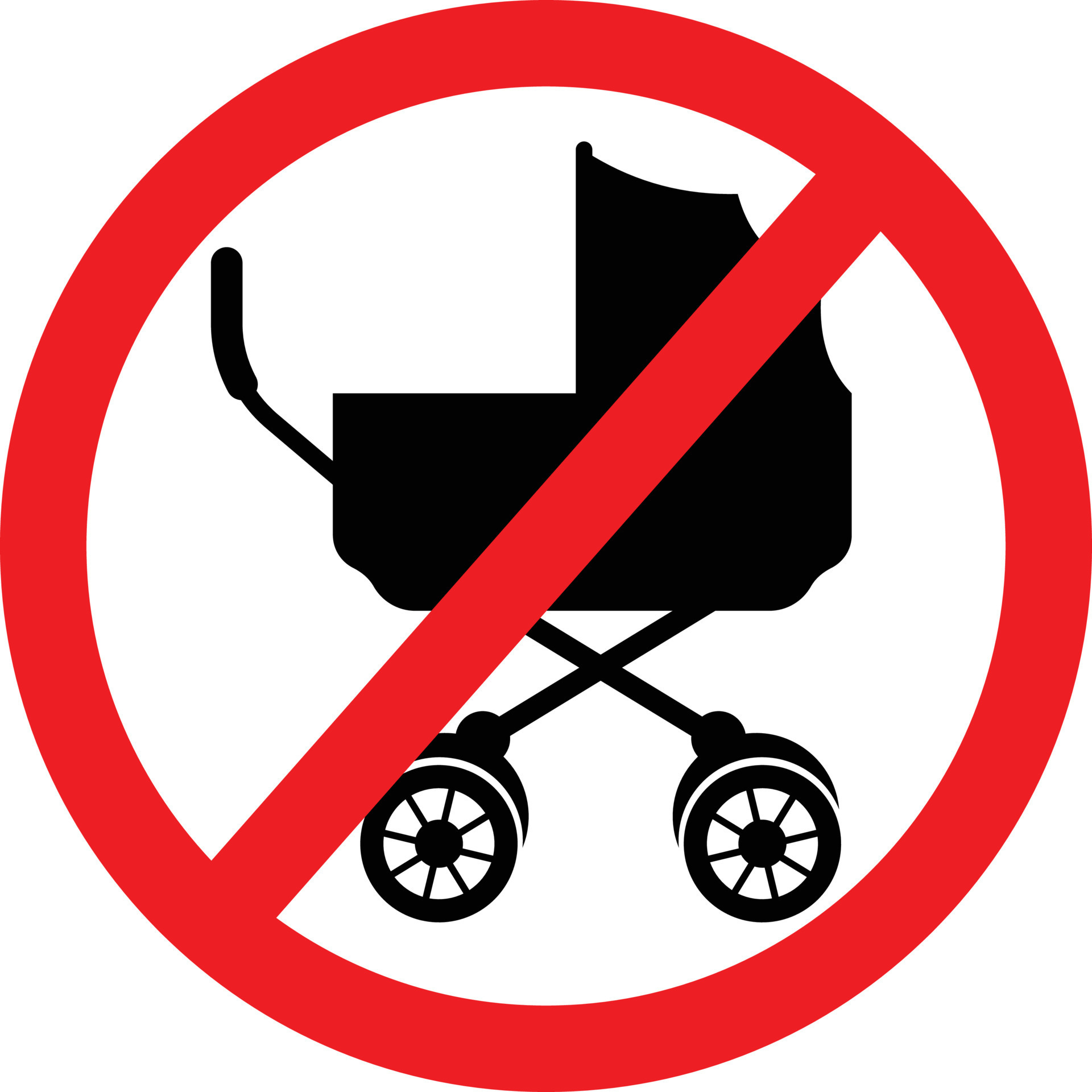 No Baby Stroller Allowed. Baby Restriction Sign 17546305 Vector Art at