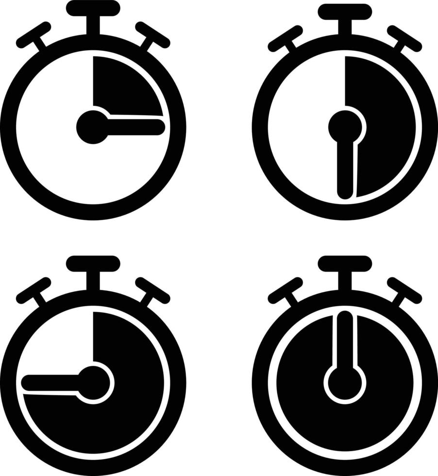 cronómetro, icono de temporizador. símbolo del reloj vector