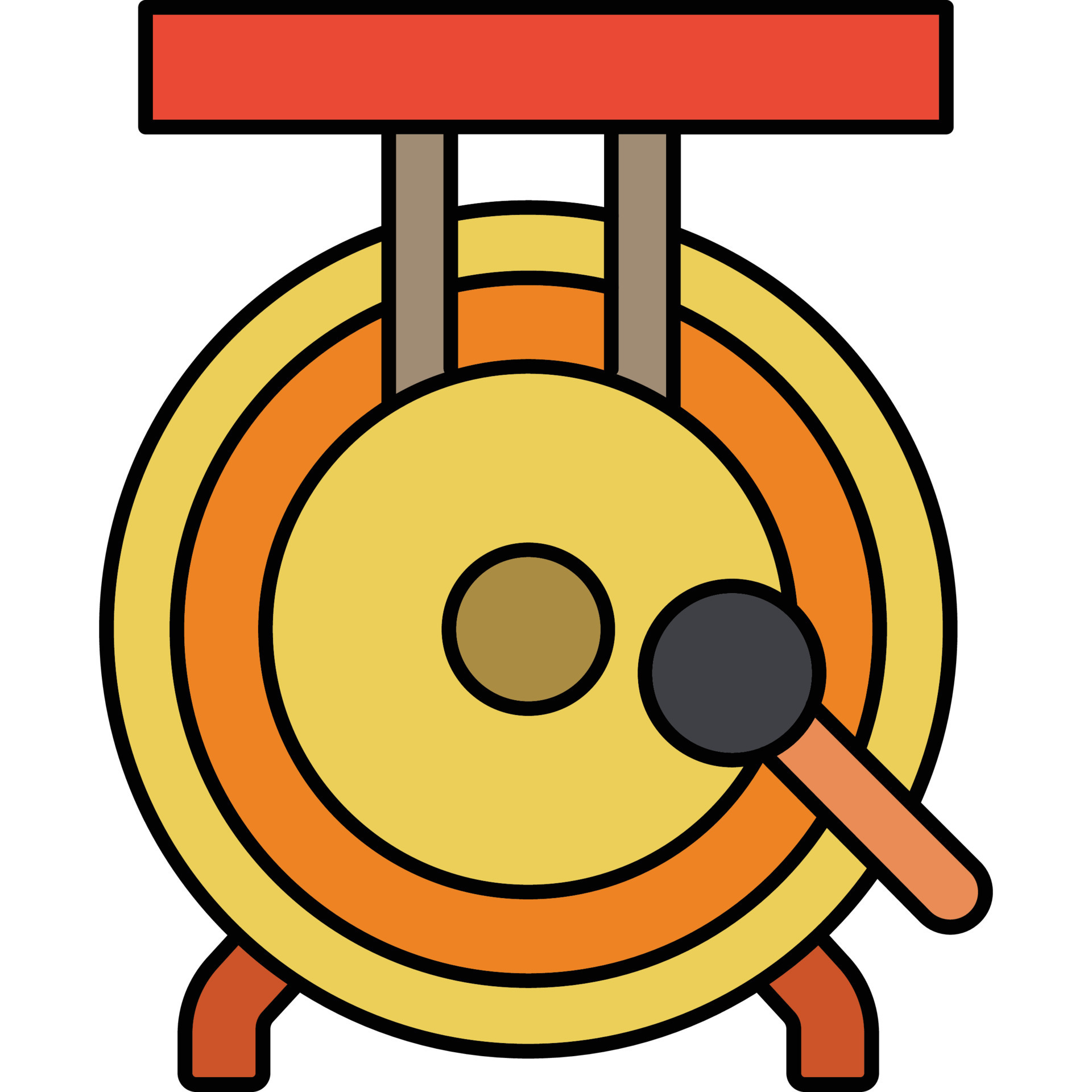 Hitting A Gong Which can easily edit or modify 17546327 Vector Art at Vecteezy