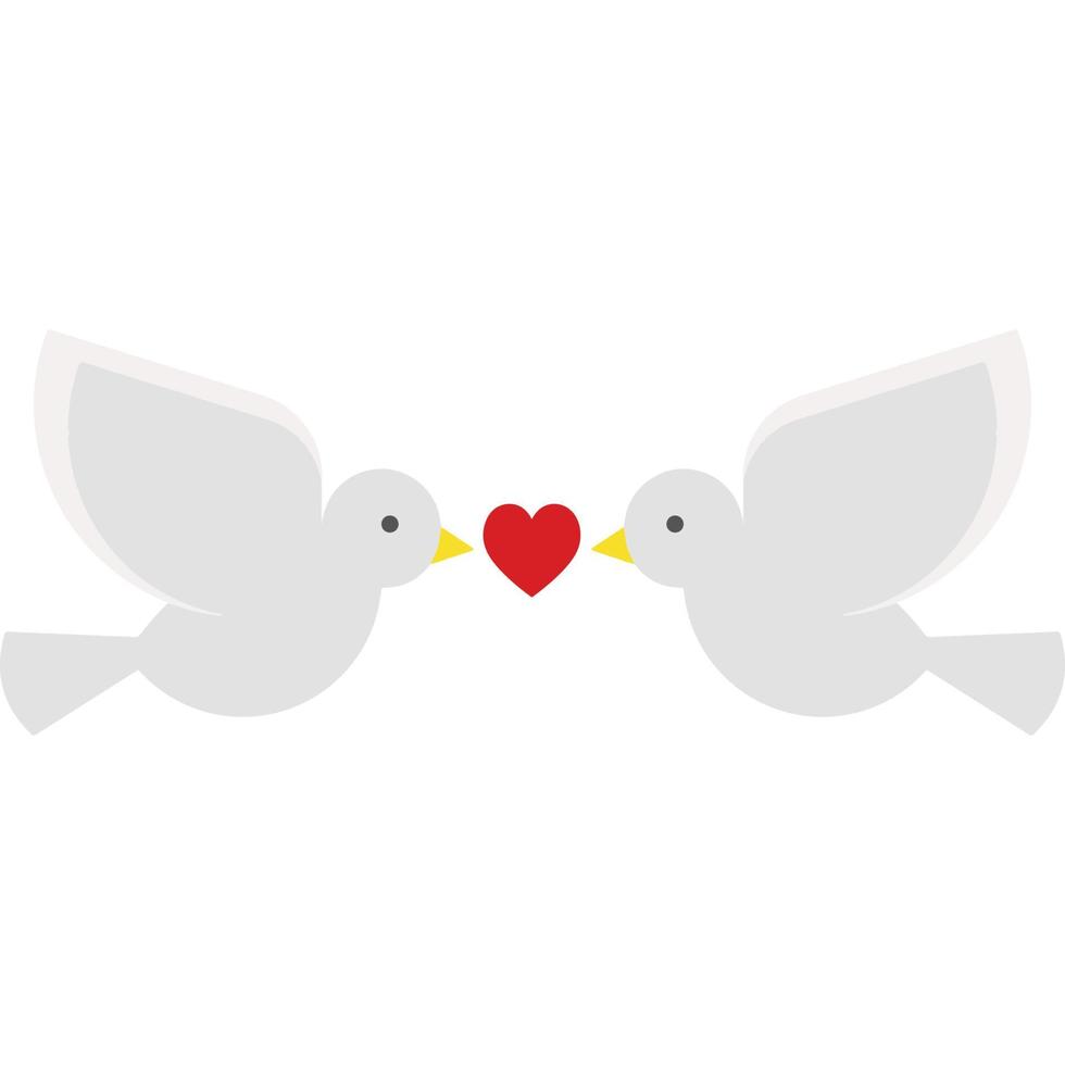 icono de pájaro de amor en estilo de contorno de color vector