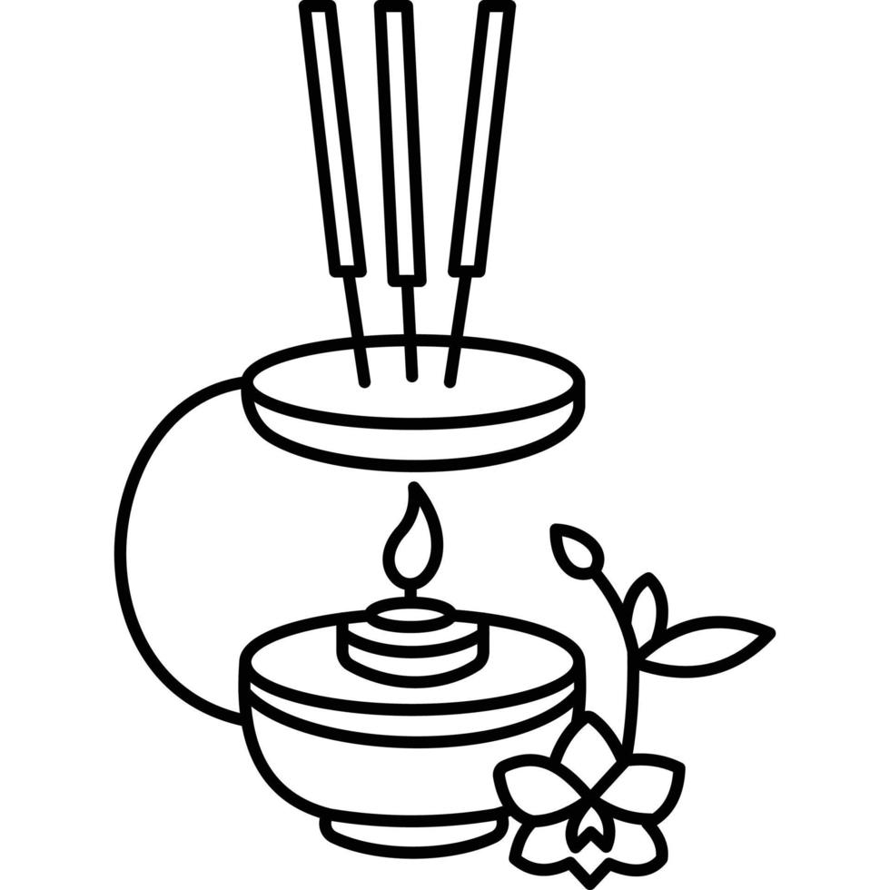 Holding Incense Which can easily edit or modify vector