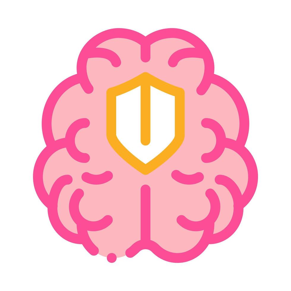 ilustración de contorno de vector de icono de protección cerebral