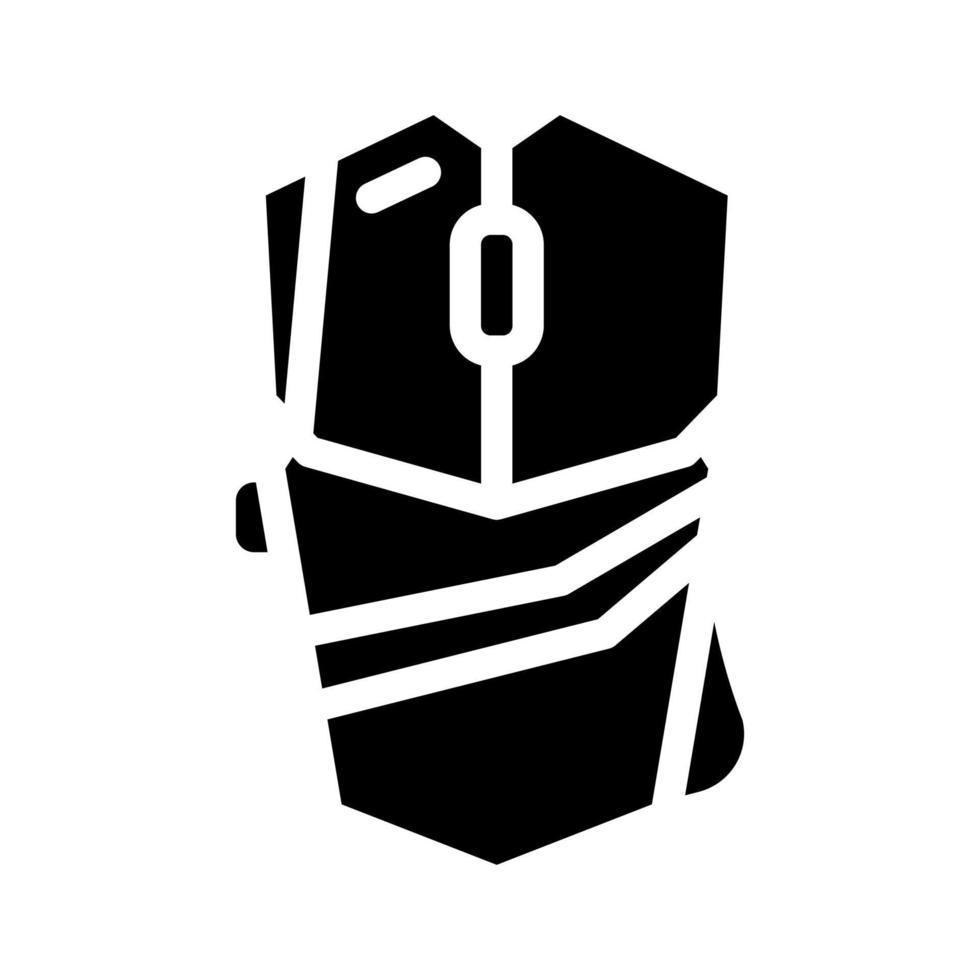 mouse computer device glyph icon vector illustration
