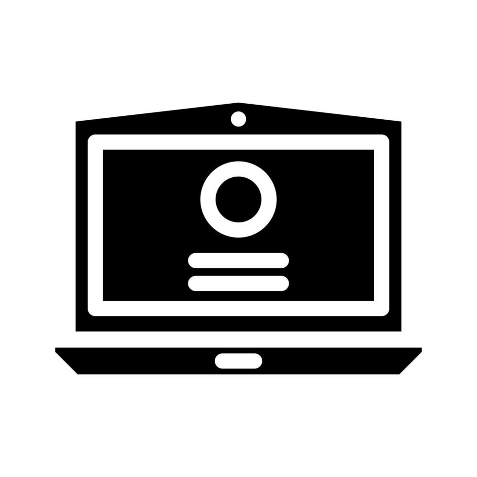 laptop digital computer glyph icon vector illustration