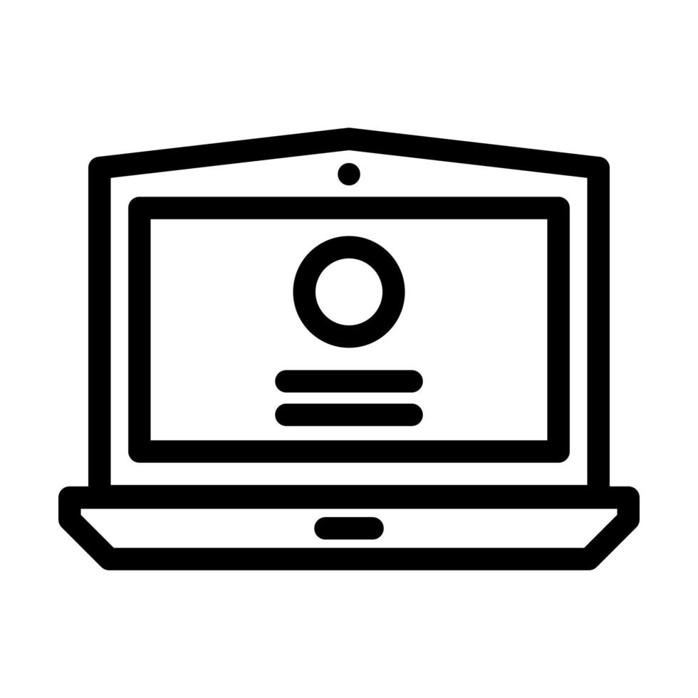 laptop digital computer line icon vector illustration