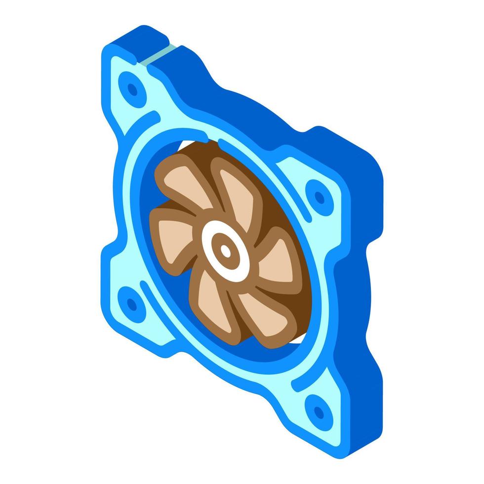 fan computer part isometric icon vector illustration