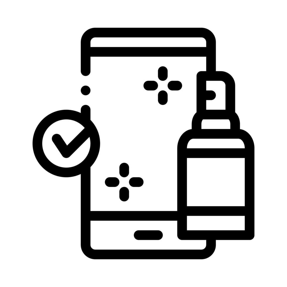 disinfection mobile phone icon vector outline illustration